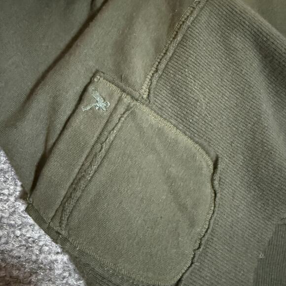 American Eagle Sweater Women Large Green Cardigan Button Front Crop Y2K Vintage - Picture 7 of 11